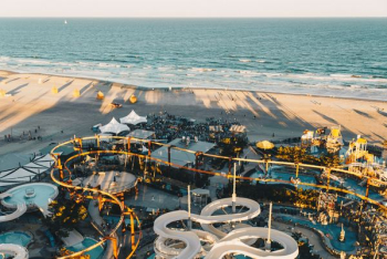 aerial photography of landmark beach aerial photography of landmark beach