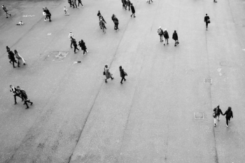 aerial photography of people on open area aerial photography of people on open area