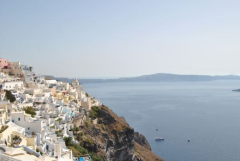 aerial photography of Santorini, Greece aerial photography of Santorini, Greece