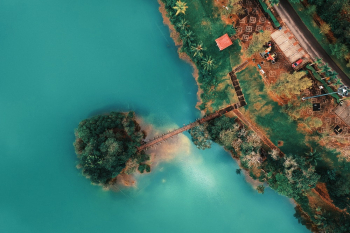 Aerial Shot Of Island Aerial Shot Of Island