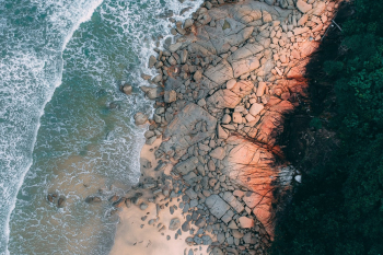 Aerial Shot Of Shore Aerial Shot Of Shore