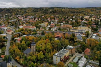 Aerial Shot Of Town Aerial Shot Of Town