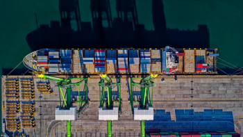 Aerial View of Cargo Ship Aerial View of Cargo Ship