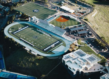 aerial view of Warriors football stadium aerial view of Warriors football stadium