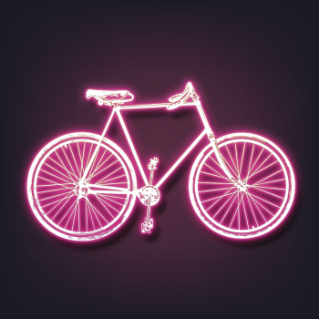 Aesthetic bicycle neon sticker, pink | Free Vector - rawpixel