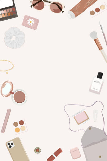 Aesthetic frame background, feminine makeup | Free PSD - rawpixel