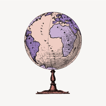 Aesthetic globe, purple vintage illustration | Free Photo Illustration - rawpixel