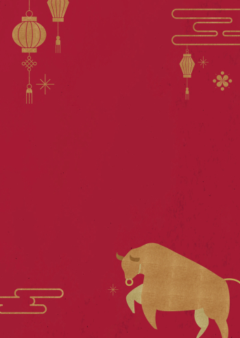 Aesthetic gold bull, red background, | Free Photo - rawpixel