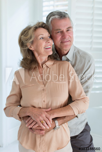 Affectionate senior couple hugging Affectionate senior couple hugging
