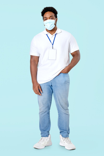 African man volunteer wearing face mask in… | Free stock photo | High Resolution image