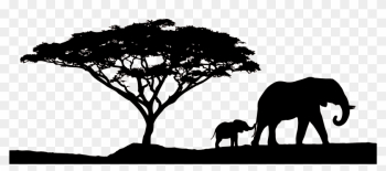 African Sunset Safari - African Tree Silhouette Png