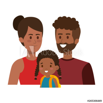 afro parents couple with daughter characters afro parents couple with daughter characters