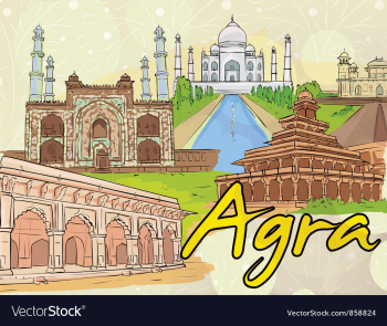 Agra doodles vector image Agra doodles vector image
