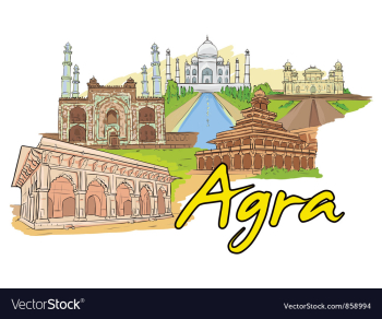 Agra doodles vector image Agra doodles vector image