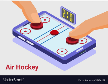 Air hockey game isometric mobile vector image Air hockey game isometric mobile vector image