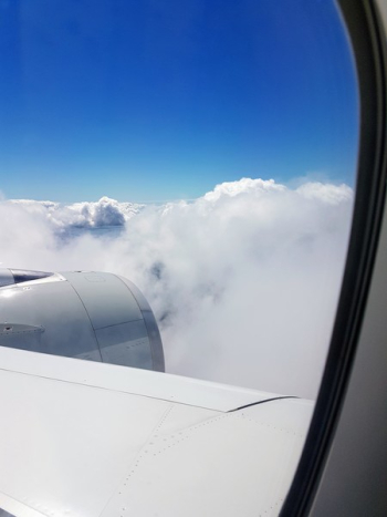 Airliner Window Showing Clouds Airliner Window Showing Clouds