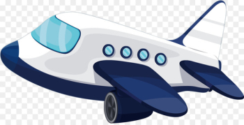 Airplane Aircraft Cartoon Royalty-free - Blue and white small aircraft 