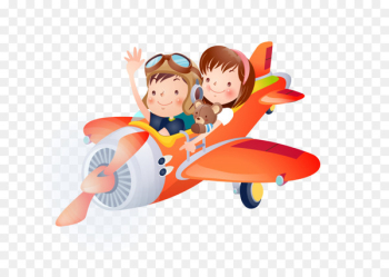Airplane Child Cartoon - Fly kids Airplane Child Cartoon - Fly kids