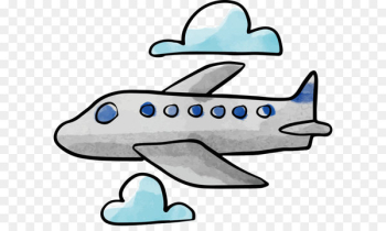 Airplane Clip art - Watercolor plane vector 