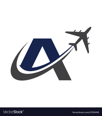 Airplane company logo traveling logo vector image Airplane company logo traveling logo vector image