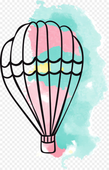 Airplane Hot air balloon Watercolor painting Clip art - Watercolor balloon 