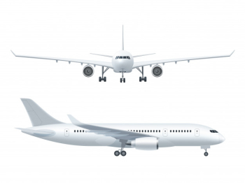 Airplane realistic icons set Airplane realistic icons set