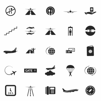 Airport icon set Airport icon set