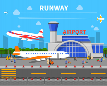 Airport runway illustration Airport runway illustration