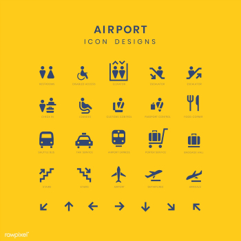 Airport service signs vector set | Free stock vector - 538379 Airport service signs vector set | Free stock vector - 538379