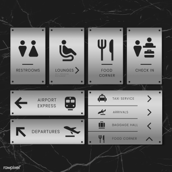Airport signs icon vector set | Free stock vector - 538364 Airport signs icon vector set | Free stock vector - 538364