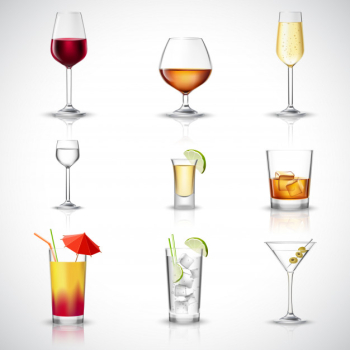 Alcohol realistic set Alcohol realistic set