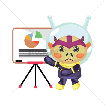 Alien creature presenting statistics Alien creature presenting statistics