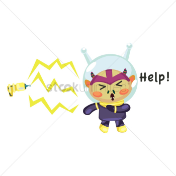 Alien creature running way from laser gun attack Alien creature running way from laser gun attack