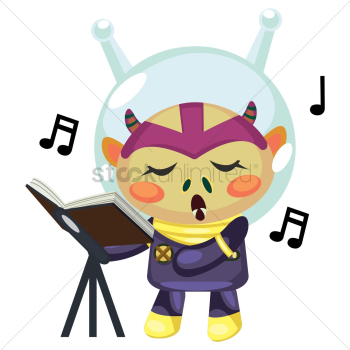 Alien creature singing Alien creature singing