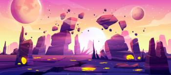 Alien planet landscape for space game background Free Vector Alien planet landscape for space game background Free Vector