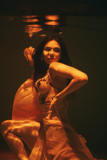 Alluring Woman submerged underwater Alluring Woman submerged underwater