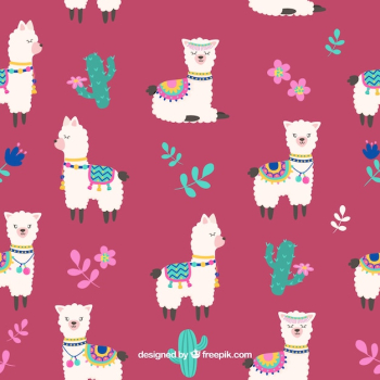 Alpaca pattern background Alpaca pattern background