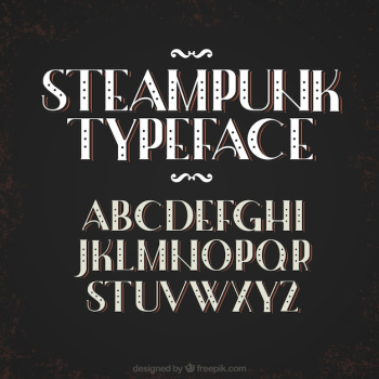 Alphabet in steampunk style Alphabet in steampunk style