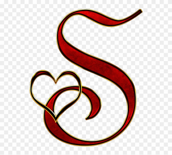 Alphabet Letter Initial Heart Background S - Capital Letter S Red Alphabet Letter Initial Heart Background S - Capital Letter S Red