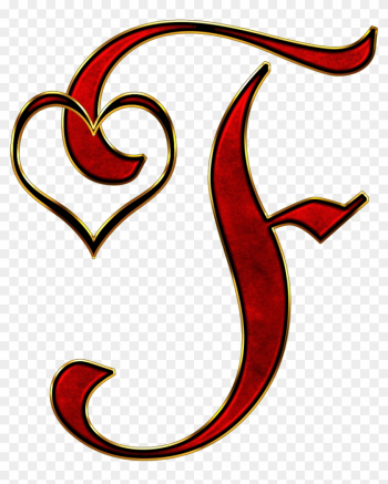 Alphabet Letter Initial Heart Png Image - Letter F Transparent Clipart