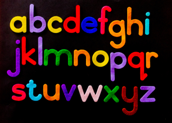 Alphabet Letter Text on Black Background Alphabet Letter Text on Black Background