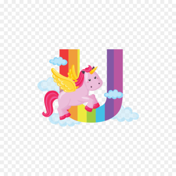 Alphabet Letter Unicorn Clip art - Color Pegasus alphabet U 