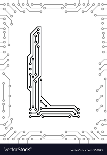 Alphabet of printed circuit boards vector image Alphabet of printed circuit boards vector image