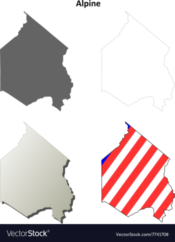 Alpine County California outline map set vector image Alpine County California outline map set vector image