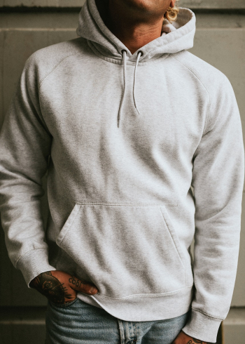 Alternative man in a white hoodie Alternative man in a white hoodie