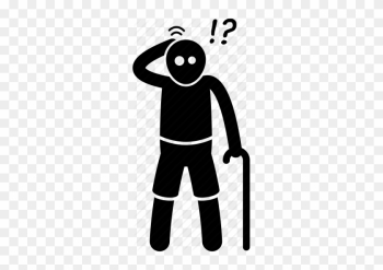 Alzheimer&#39;s Disease Is Commonly Found In Ageing People - Icon Man Asking Question