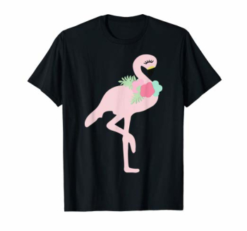Amazon.com: Cute Flamingo T Shirt Apparel Pretty Top Bird Teens ...