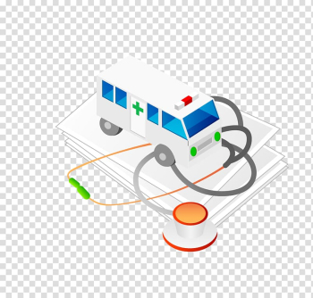 Ambulance Adobe Illustrator, Three-dimensional medical white ambulance transparent background PNG clipart