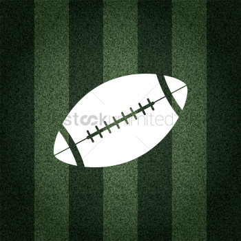American football ball on striped background American football ball on striped background