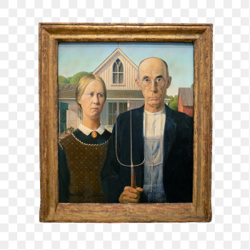 American Gothic by Grant Wood | Free PNG - rawpixel